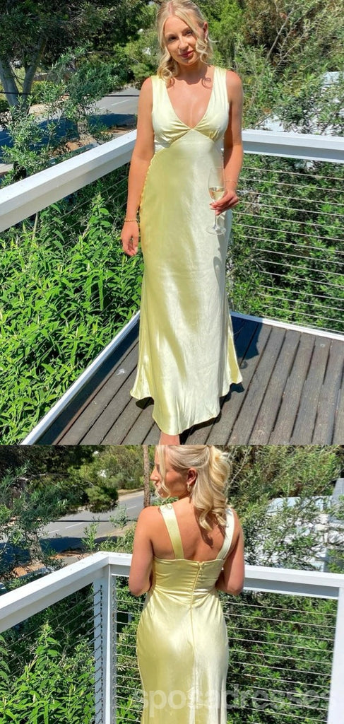 Sexy Yellow Mermaid V-neck Long Party Prom Dresses Ideas,Evening Gowns,13790