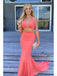 Sexy Mermaid Halter Two Pieces Maxi Long Party Prom Dresses,Evening Dress,13376