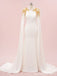 Elegant White Mermaid Long Sleeves Maxi Long Party Prom Dresses,Evening Dress,13530