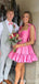 Cute Pink A-line Mini Short Prom Homecoming Dresses,Party Dress,CM1016