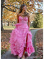 Pink A-line Sweetheart Side Slit Maxi Long Party Prom Dresses,Evening Dress Online,13418