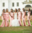 Popular Pink Mermaid Off Shoulder Side Slit Maxi Long Bridesmaid Dresses For Weddin,WG1802