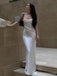 Simple White Sheath Spaghetti Straps Long Party Prom Dresses Ideas,Evening Gowns,13716