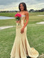 Pretty Gold Mermaid Sweetheart Maxi Long Party Prom Dresses Ideas,Evening Gowns,13620