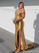 Sexy Gold Mermaid Off Shoulder Maxi Long Party Prom Dresses,Evening Gowns,13598