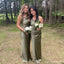 Sexy Green Mermaid Spaghetti Straps Maxi Long Bridesmaid Dresses For Wedding Party,WG1820