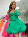 Cute A-line Green Mini Short Prom Homecoming Dresses,Party Dress,CM998