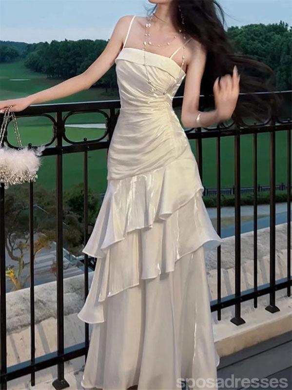 Gorgeous Ivory Spaghetti Straps Maxi Long Party Prom Dresses Ideas,Evening Gowns,13915