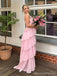 Pretty Pink A-line Halter Long Party Prom Dresses Ideas,Evening Gowns,13737