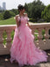 Gorgeous Pink A-line Long Party Prom Dresses Ideas,Evening Gowns,13865