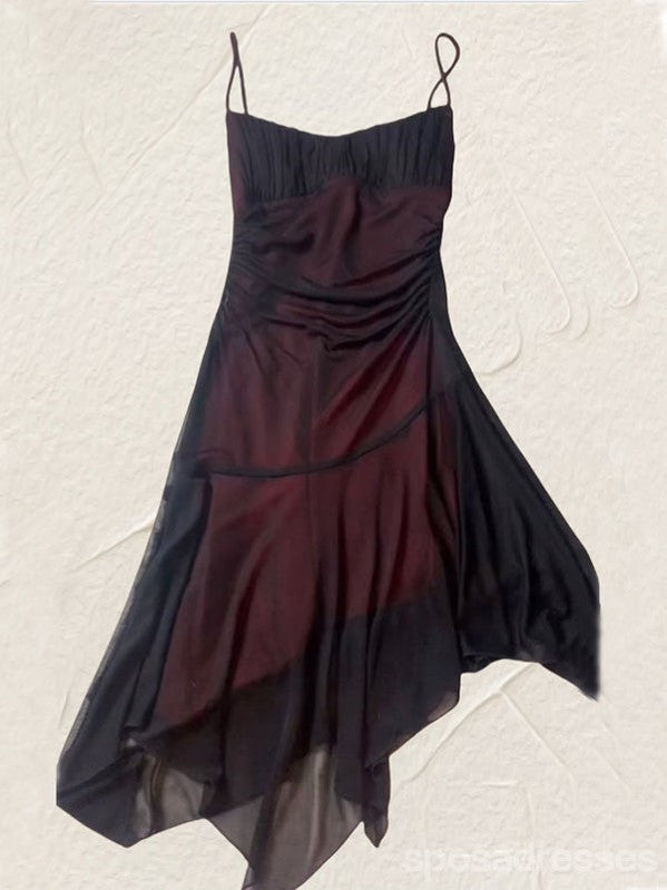 Sexy Black Red Spaghetti Straps Mini Short Prom Homecoming Dresses,Party Dress,CM1000