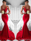 Vestidos de fiesta de noche de encaje de sirena roja sexy, vestidos de fiesta de fiesta rojos brillantes populares, vestidos de fiesta largos personalizados, vestidos de fiesta formales baratos, 17197