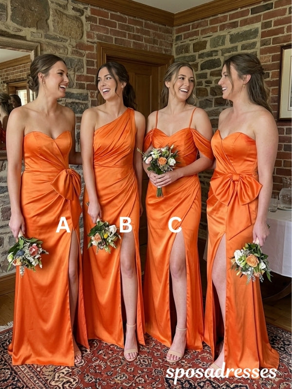 Mismatched Mermaid Maxi Long Bridesmaid Dresses For Wedding,WG1794