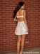 Ivory Floral Sequin Bustier Open Back Homecoming Dress 26084