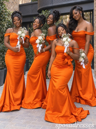 Mismatched Mermaid Maxi Long Bridesmaid Dresses For Wedding,WG1794