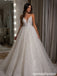 Sparkly Embellished Tulle A-Line Wedding Dress with Deep V Neckline WD26001