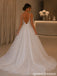 Glitter Lace A-Line Wedding Dress with Spaghetti Straps WD26002