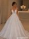 Glitter Lace A-Line Wedding Dress with Spaghetti Straps WD26002