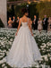 Ivory Lace Square Neck Straps Corset Back Ball Gown Wedding Dress WD26003