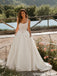 Ivory Lace Corset Scoop Neck Basque Waist Satin Ball Gown Wedding Dress with Pockets WD26012