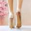 Women's Wedding Shoes Decorative Lace Wedding Heels Bridal Shoes, H89