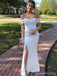 Simple White Mermaid Off Shoulder Maxi Long Party Prom Dresses,Evening Dress,13548