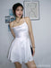 Sexy White A-line Spaghetti Straps Mini Short Prom Homecoming Dresses,Party Dress,CM1023