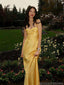 Sexy Yellow Mermaid Spaghetti Straps Long Party Prom Dresses To Impress,Evening Gowns,13926