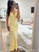 Sexy Yellow Mermaid Spaghetti Straps Long Party Prom Dresses Ideas,Evening Gowns,13846