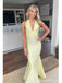 Sexy Yellow Mermaid Halter Long Party Prom Dresses Ideas,Evening Gowns,13862