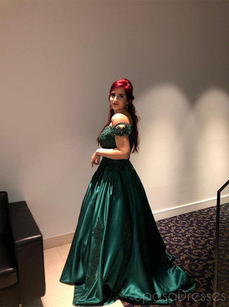 Elegant A-line Off Shoulder Applique Prom Dresses, Sweet 16 Prom Dresses, 12394