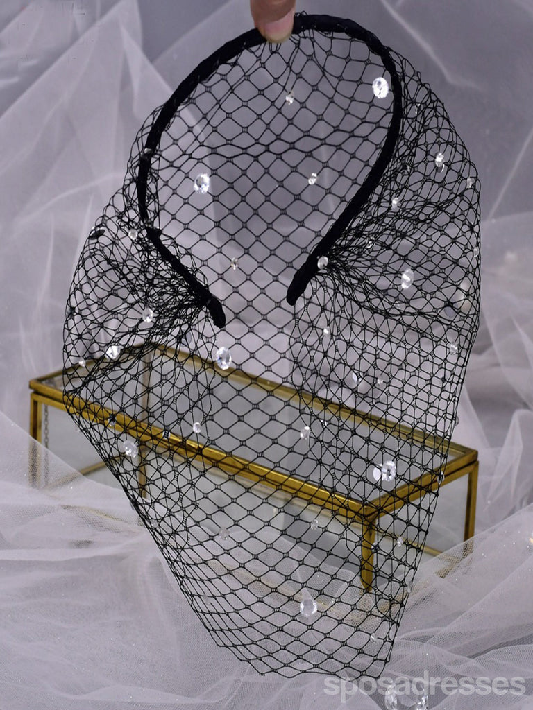 Elegant Simple Diamond Vintage Bird Cage Style Bridal Veil, VA12