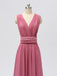 Convertible Chiffon Long Pink Cheap Bridesmaid Dresses Online, WG603