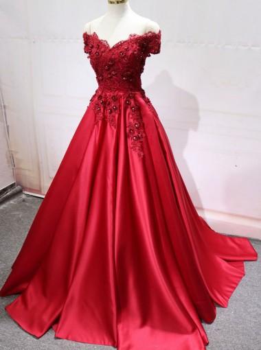 Encaje rojo, vestido de noche de la letra a, 17539.
