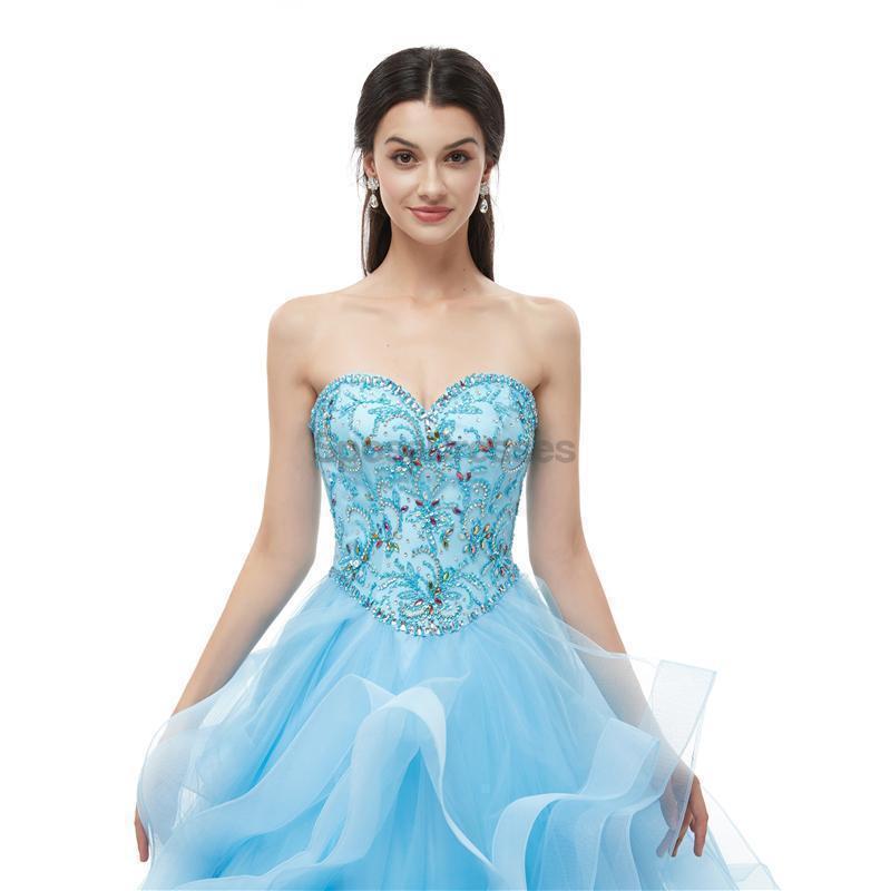 Sweetheart Blue Heavy Beaded Quinceanera Dresses, Evening Party Prom Dresses, 12099