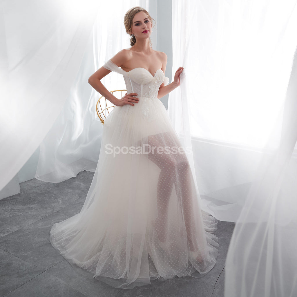 Sweetheart Off Shoulder Simple A-line Vestidos de novia baratos en línea, Vestidos de novia baratos, WD576
