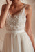 Vestidos de novia baratos de una línea de encaje con cuello en V en línea, vestidos de novia únicos, WD580