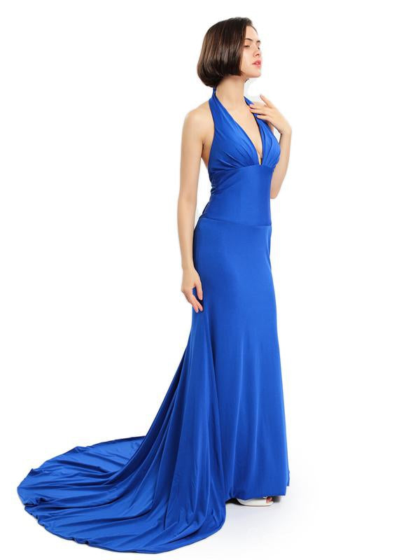 Sexy Backless Royal Blue Mermaid Long Evening Prom Dresses, Cheap Custom Sweet 16 Dresses, 18549