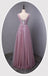 Polvo Púrpura de Cuello en V Una línea de Tul de Noche Largos vestidos de fiesta, Vestidos 17615