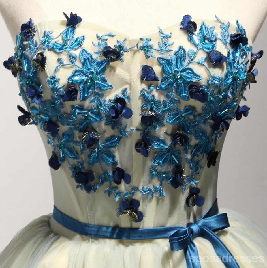 Vestidos de la fiesta de promoción de regreso del cordón amarillo verde sin tirantes, vestidos de la fiesta de promoción del partido cortos económicos, vestidos de regreso perfectos, CM210