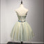 Vestidos de la fiesta de promoción de regreso del cordón amarillo verde sin tirantes, vestidos de la fiesta de promoción del partido cortos económicos, vestidos de regreso perfectos, CM210
