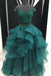 Sexy de Dos Piezas de color Verde Esmeralda de los Hombros Fuera de Cuello V Vestido de Bola de Largo Personalizada de Noche, vestidos de fiesta, Vestidos 17414