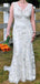 Vestidos de novia baratos con cuello en V de sirena de encaje en línea, vestidos de novia baratos, WD520