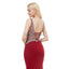 V Cuello Rojo con Cuentas Sirena de Noche vestidos de fiesta, Vestidos de Noche de Fiesta vestidos de fiesta, Vestidos 12055