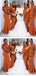 Color Naranja quemado Sirena Larga Barato Vestidos de Dama de honor en Línea, WG611
