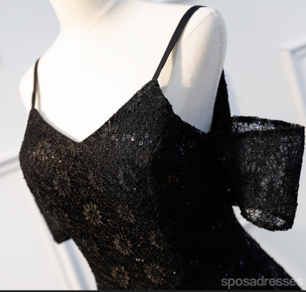 Off Shoulder Negro Lace Vestidos cortos baratos del regreso al hogar en línea, CM664