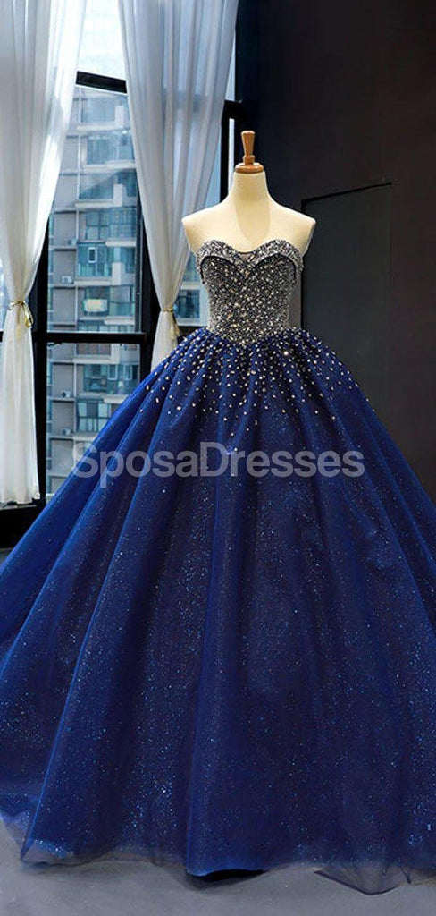 Sparkly Sweetheart Beaded Long Evening Prom Dresses, Evening Party Prom Dresses, 12257