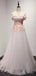 Elegant Tulle Applique Off The Shoulder Prom Dresses, Sweet 16 Prom Dresses, 12494