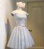 De Manga corta Scoop Escote de Encaje Gris Lindo de Regreso a casa vestidos de fiesta, Vestidos Asequibles a Corto Fiesta de Graduación Dulce 16, Vestidos, Perfecto de Regreso a casa Vestidos de Cóctel, CM337