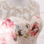 Tela de flor única A-line Bateau encaje vestidos de fiesta de larga noche, brillante dulce 16 vestidos, 18343